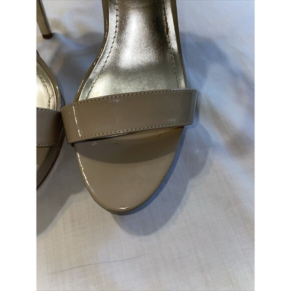 Steve Madden Women’s Stiletto Heels Size 8 M Beige Leather Ankle Strap Open Toe - Picture 9 of 12